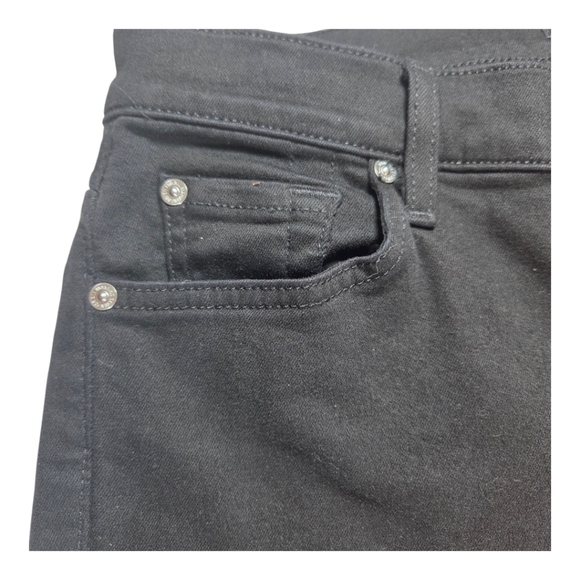 7 For All Mankind Black Ankle Cropped Distressed Jeans Size 26 - Picture 4 of 12